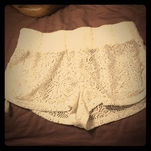 Lace swim cover up shorts
